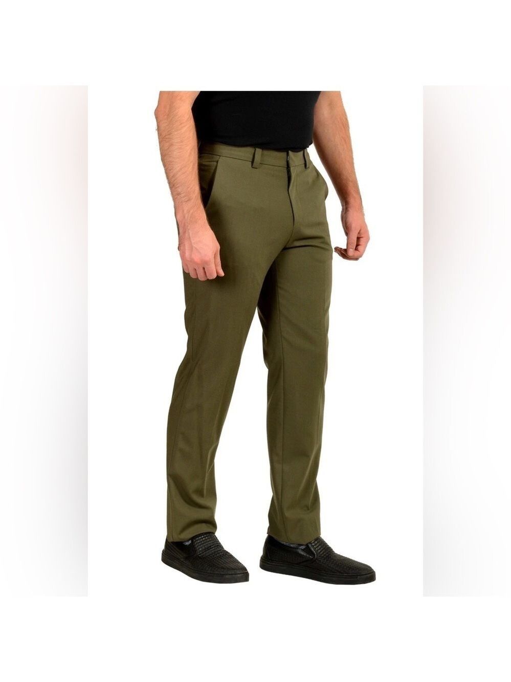 HUGO Men's Modern Fit Tom 232X Olive Wool Blend Dress Pants 34Wx32L